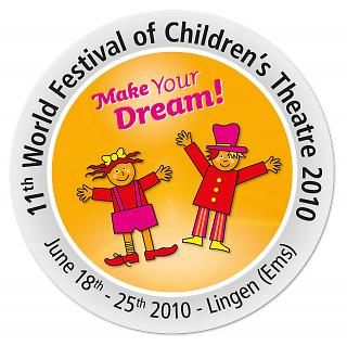 Aufkleber 11. Welt-Kindertheater-Fest 2010 - Copyright Stadt Lingen