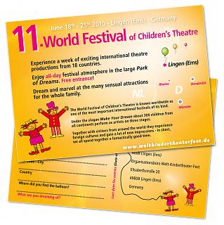 Ballonflugkarte 11. Welt-Kindertheater-Fest 2010 - Copyright Stadt Lingen