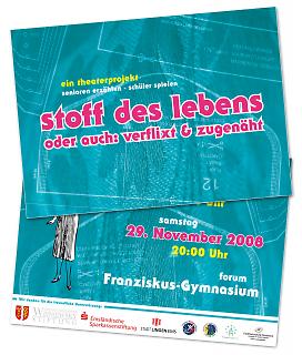 Flyer Theaterstück "Stoff des Lebens" - Copyright welt-gestalten.de